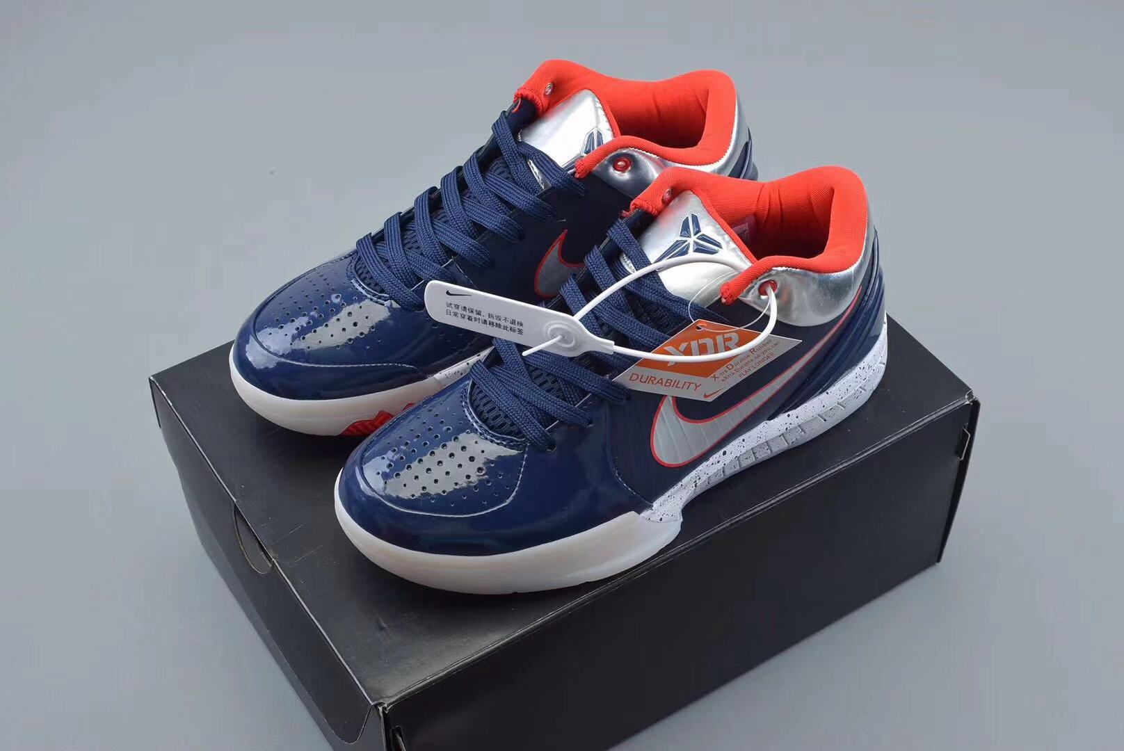 Nike ZoKobe 4 ZK4 USA Team Deep Blue Silver Red Shoes
